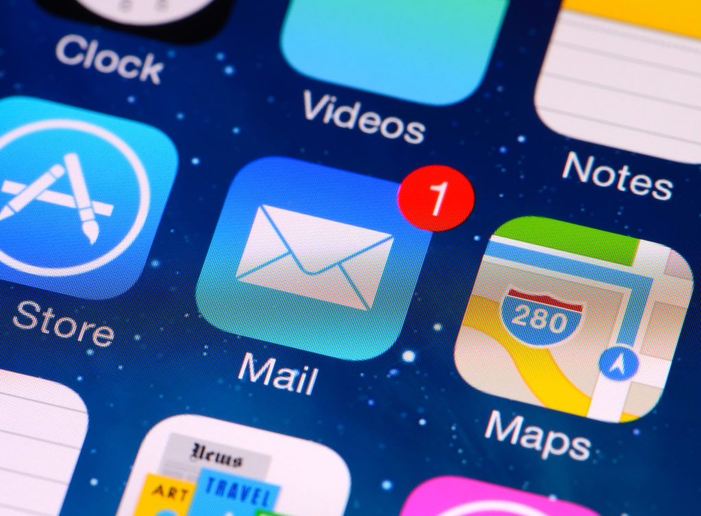 application mail iphone lente