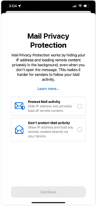 Apple Mail Privacy Popup